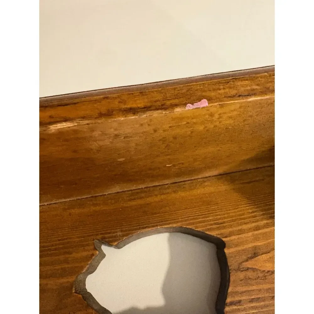 Vintage Wooden Pig Cut Out Shelf